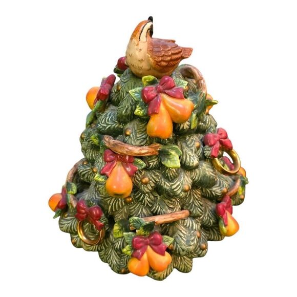 FITZ & FLOYD Twelve Days of Christmas Five Golden Rings Lidded Box Holiday - Picture 3 of 7